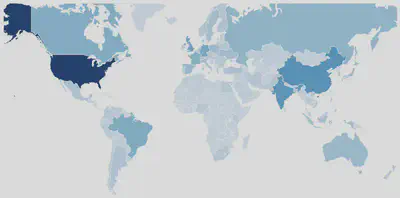 Github 全球用户分布
